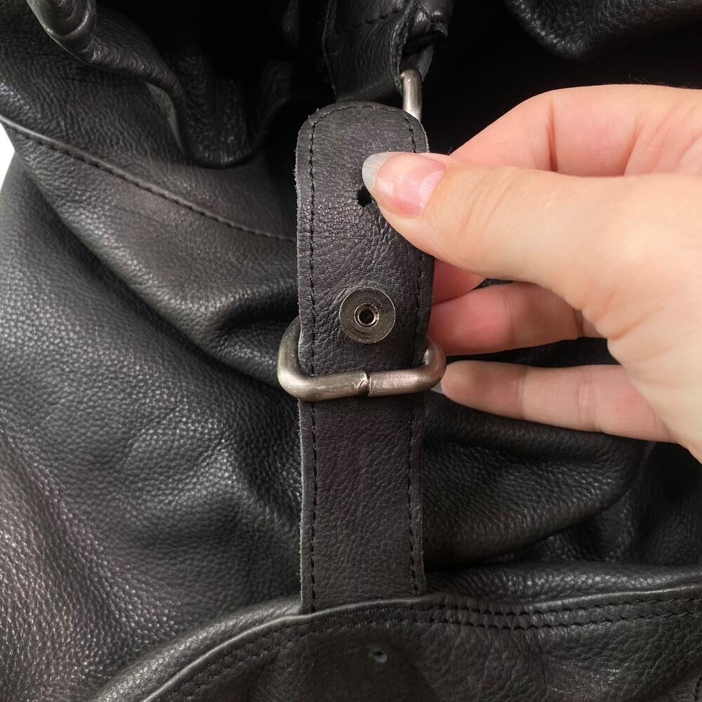 Free People Black Leather Roll-Top Backpack - Picture 16 of 16